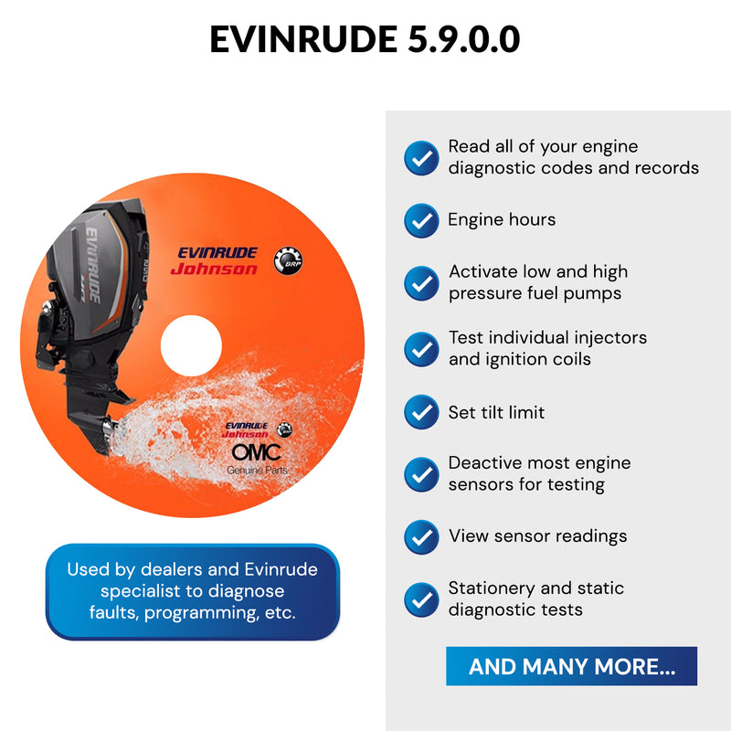 Diagnostic USB Cable tool KIT for Evinrude ETEC and FICHT outboard motors with Bootstrap Cable