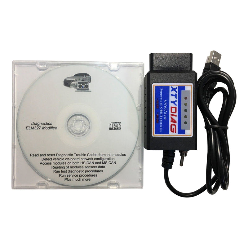 ELM327 USB Modified for Ford ELMconfig HS-CAN/MS-CAN Forscan OBD2 ELMc