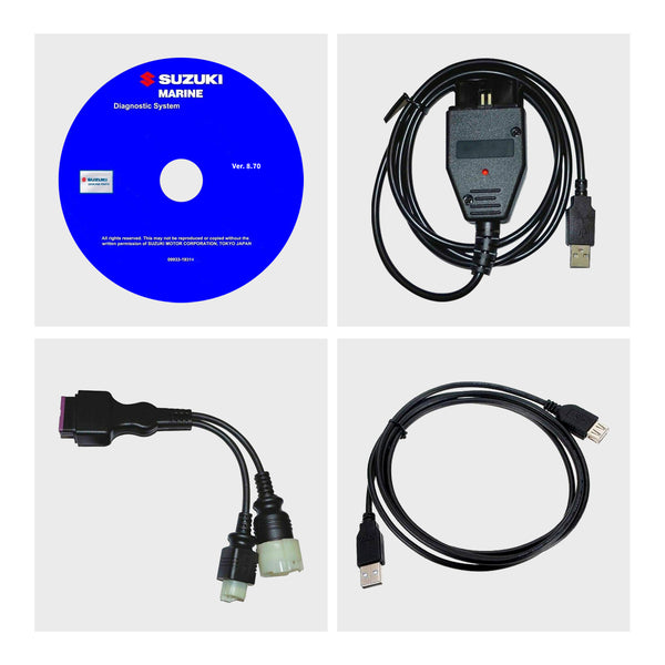 Diagnostic USB Cable Scanner Tool Kit for Suzuki Outboard Marine Boat SDS 8.70