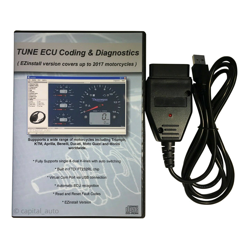 Ged Fader fage verden USB OBD2 Cable Scanner for Triumph Motorcycles TuneECU Program FT232RL