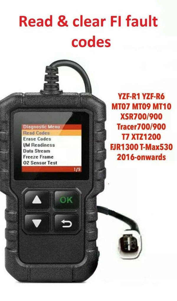 Fault code scanner diagnostic OBD2 tool for Yamaha FI MT10 MT09 XSR900 R1 MT07 - OBD247